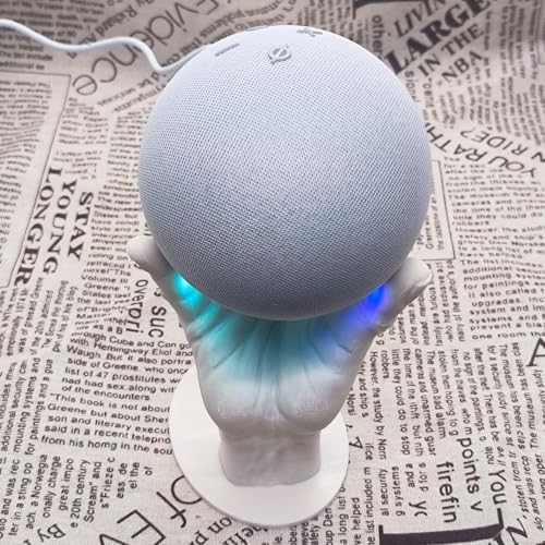 Close up of protective finger grips on Echo Dot stand
