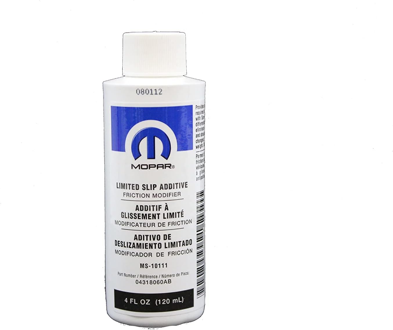 Mopar 04318060AD Limited Slip Axle Lubricant 4 fluid ounce bottle front view
