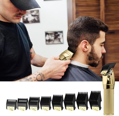 Detailed view of the small size labels engraved onto the premium hair clipper attachment guides