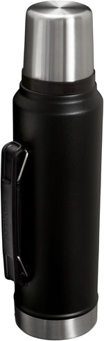 Stanley stainless steel vacuum bottle with integrated handle and leakproof cup lid