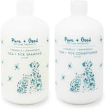 Pure + Good Flea and Tick Shampoo and Conditioner Set front view showing authentic USA packaging.