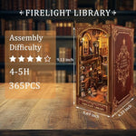 Detailed close up of miniature library bookshelf decor