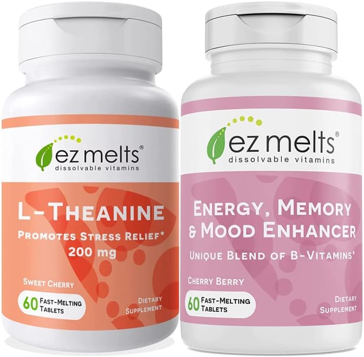 EZ Melts Essential Mood Bundle front view bottles for anxiety relief and cognitive focus
