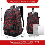 Ricky-H college back pack side profile highlighting the drop-in and zippered side pockets.