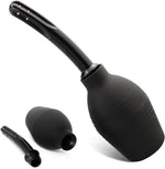 Showvigor Enema Bulb Kit front view showing the 10.9 Ounce black silicone bulb and nozzle.