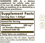 Solgar active reduced CoQ10 dietary supplement packaging detailing ingredients