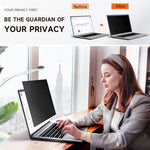 Mamol laptop privacy shield demonstrating side angle darkness