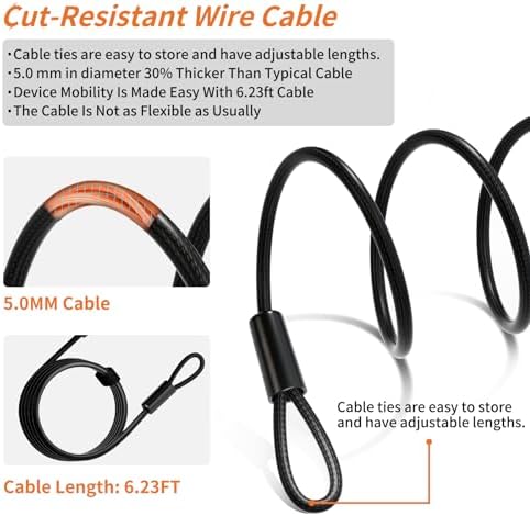 DDONG combination locking cable showing the heavy duty braided steel wire design.