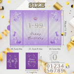 Purple 1st-99th Happy Birthday Party Decorations 18"x12" Birthday Guest Book for Men Women Suitable for All Ages Birthday Gifts Birthday Card - Image 3