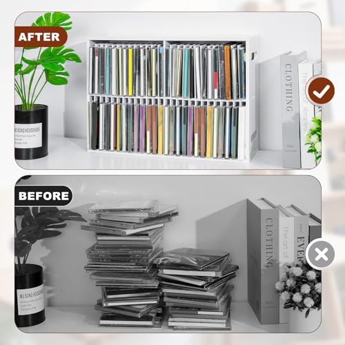 Sanfurney lightweight media organizer rack being carried by its built-in side handles.