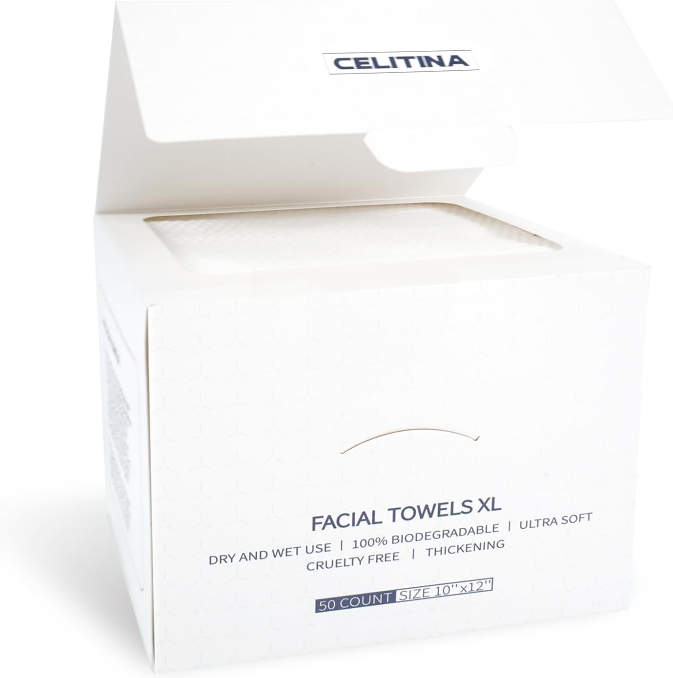 Towels XL, 100% Biobased Face Towel, Disposable Face Towelette, Thick Face Towel for Sensitive Skin, Makeup Remover Dry Wipes, Ultra Soft, Gentle Facial Cleansing Cloths1 Pack, 50 Ct - Image 1