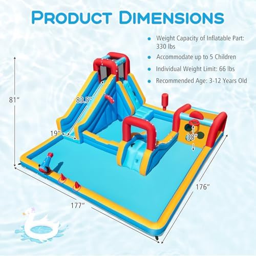 Bountech inflatable water park set up in a backyard