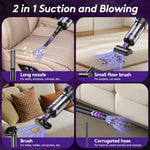 SWMRDN 130W brushless motor vacuum illuminating car seat crevices with its built-in LED light.
