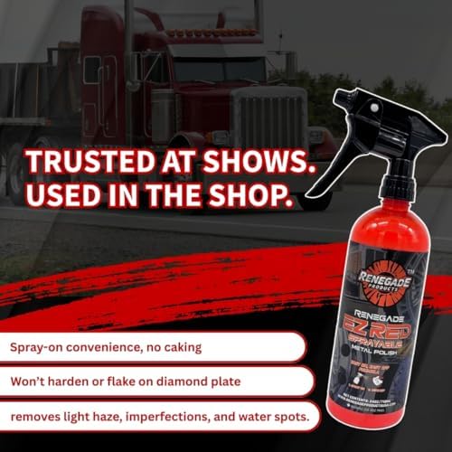 High gloss premium metal cleaner spray bottle from Renegade detailing line showing the complete usage labels.