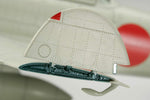 Assembled plastic model fuselage and cockpit detail