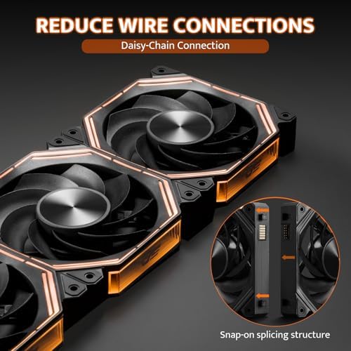 darkFlash INF34 modular cooling fans interlocking together via daisy chain pin mechanisms