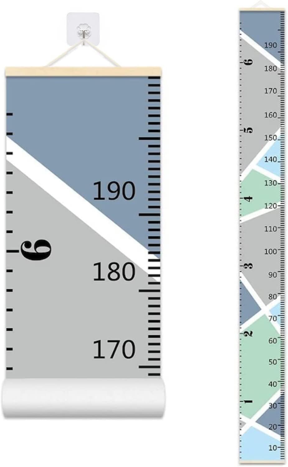 Baby Growth Chart, Height Wall Chart for Kids, Wooden Frame Canvas Measurement Hanging Ruler for Child's Room Decoration 79 x 7.9in(Flower) - Image 13