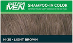 Just For Men men hair dye light brown single application kit contents