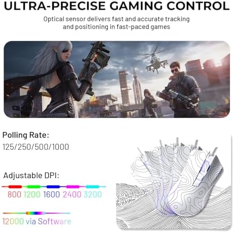 HITIME XVX G705 RGB illuminated gaming mouse displaying vibrant dynamic backlit modes