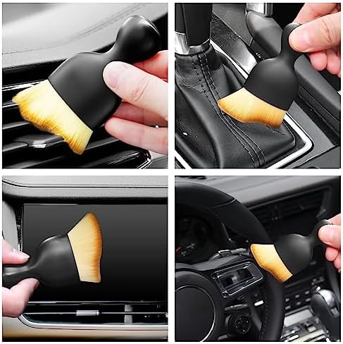 Hourglass handle car duster cleaning inside tight automotive AC vents