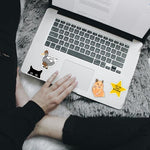 Close up view of high definition funny saying sticker designs