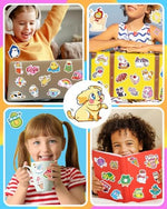 Assortment of cute kawaii animal stickers on a white background