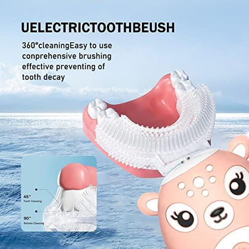 Kids automatic ultrasonic toothbrush with integrated dental blue light feature