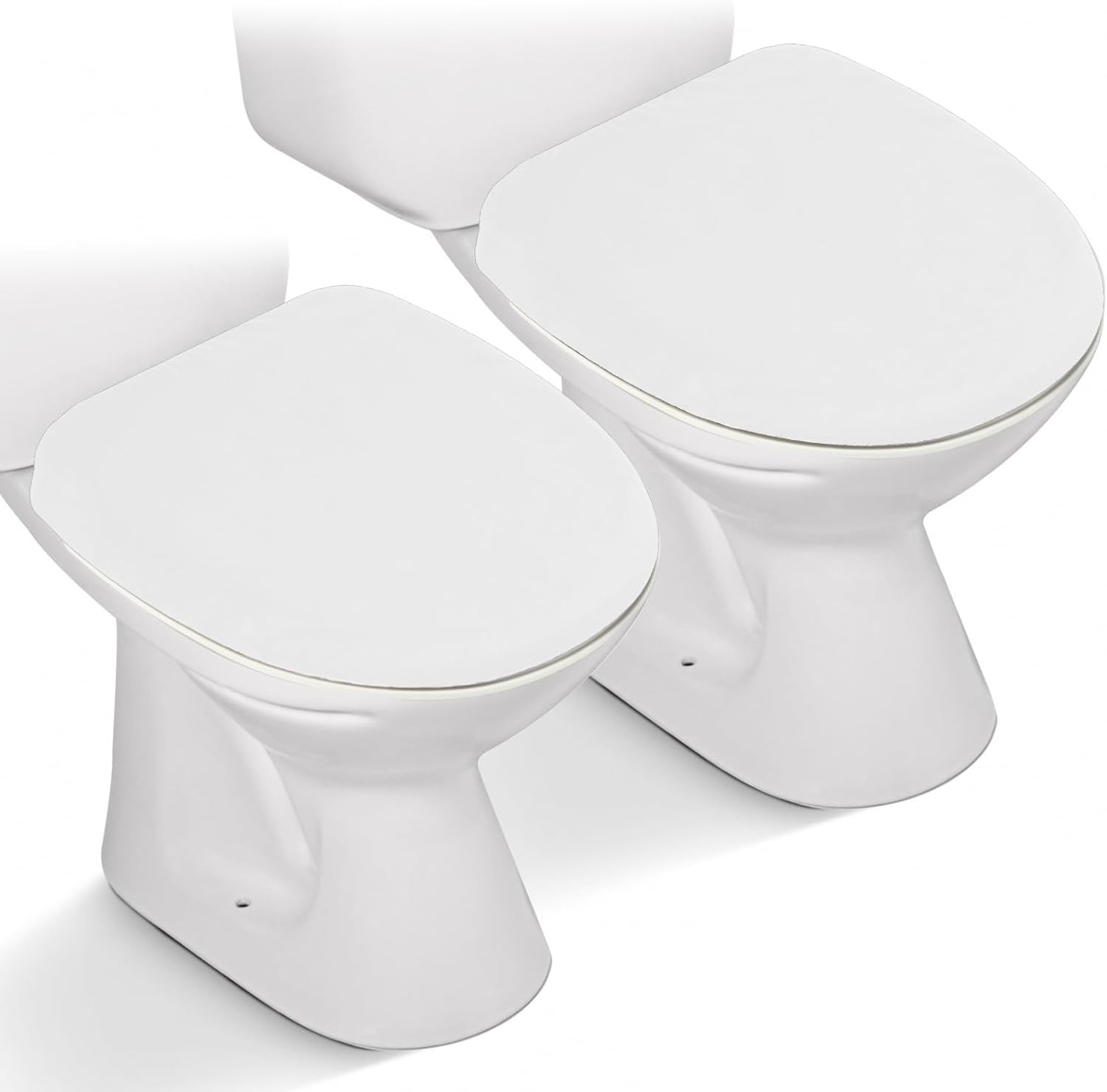 AZHCHKE stretch velvet toilet lid cover white front view installed on a modern ceramic commode