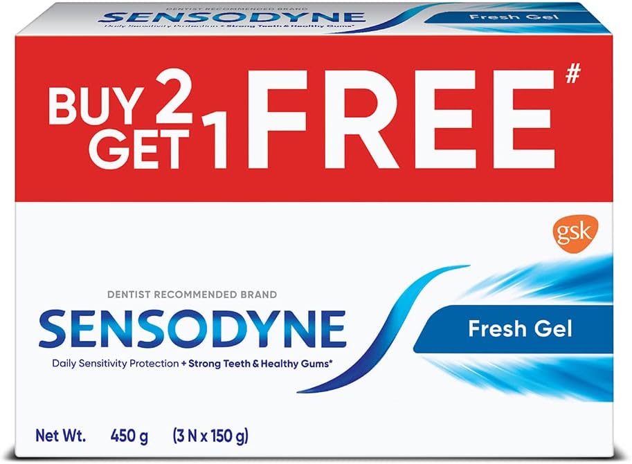 Sensodyne Fresh Gel toothpaste combo front view packaging