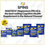 Natural Stacks MagTech relaxation and brain health capsules with Magtein premium formula details.