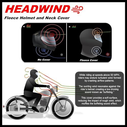 Headwind black stretchy fleece universal fit protective motorcycle gear