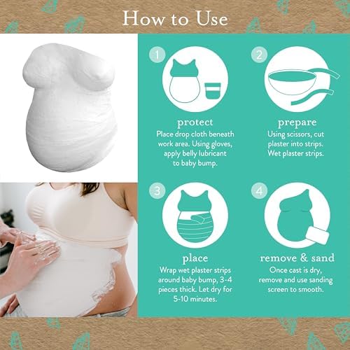 Completed and decorated pregnancy belly cast decor