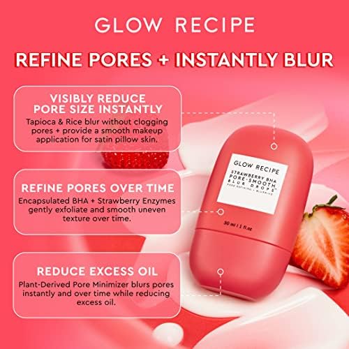 Glow Recipe Strawberry BHA serum primer texture shot on hand