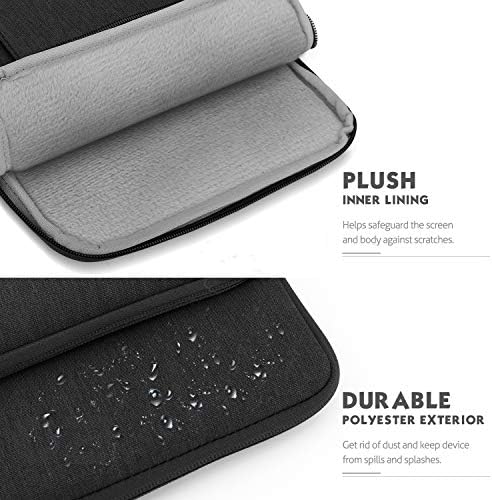 MoKo tablet pouch accessory pocket filled with charger cable phone and stylus.
