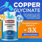 Premium imported USA copper glycinate gummies containing protective vitamin C.