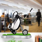 Side profile of novelty golf cart pen holder with golf balls