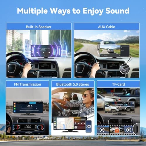 Smartphone mirroring YouTube on Veralady 11.5 inch portable car display