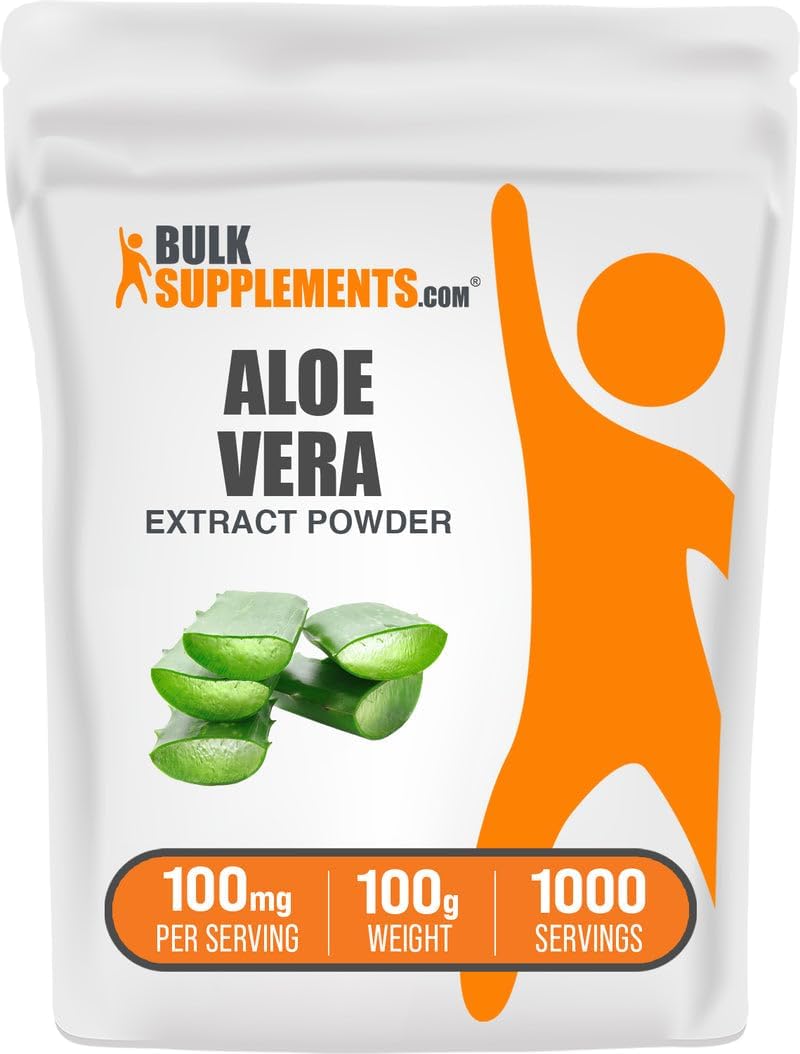 BulkSupplements.com Aloe Vera Extract Powder - Aloe Vera Supplement, Herbal Supplement - Vegan & Gluten Free, 100mg per Serving, 250g (8.8 oz) (Pack of 1) - Image 9