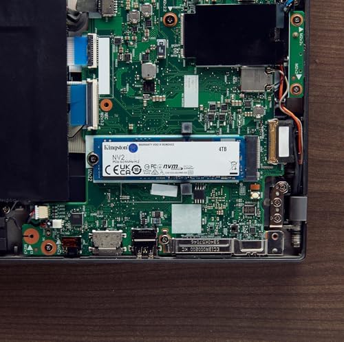 Kingston NV2 PCIe internal drive single-sided profile highlighting the slim design for laptops