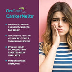 OraCoat stick-on oral pain relief melts close-up product view