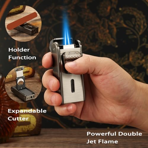 Bbsisgo cigar gift set for men including travel humidor case and draw enhancer tool.