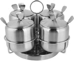 TOPINCN spice jars rotating seasoning pot front view