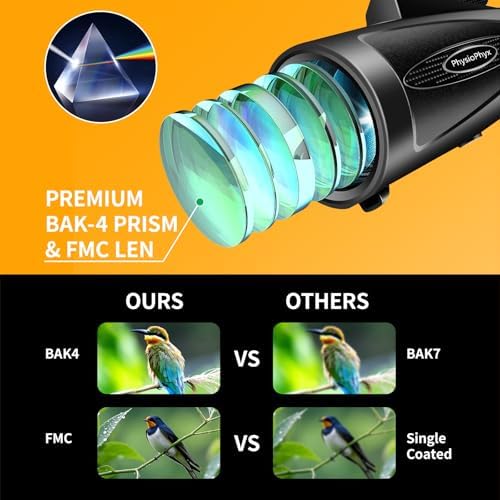 KTBDING monocular scope with the universal smartphone adapter attached to an adult mobile device.