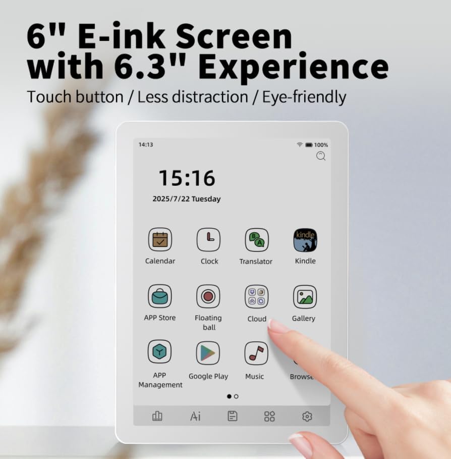 Bigme B6 Android 14 interface and navigation