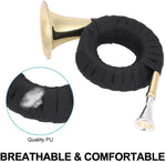 VGEBY brass hunting horn showing polished gold finish