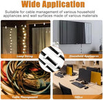 Mankk wire management kit showing secure packaging with separate dividers for round and square television coaxial line clips.