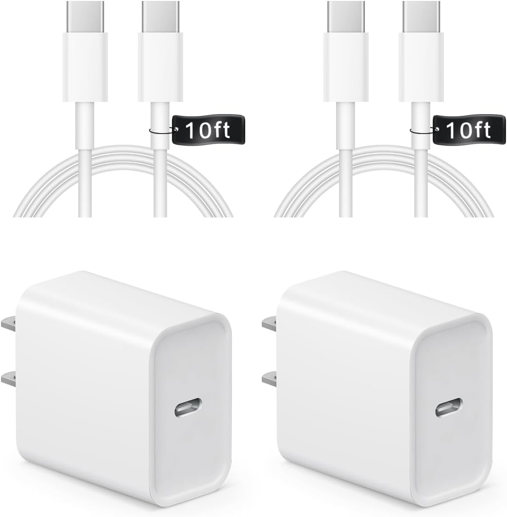 SHOQU 20W USB C wall charger block and cable front view high speed adapter