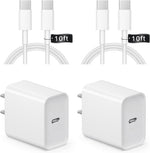 SHOQU 20W USB C wall charger block and cable front view high speed adapter