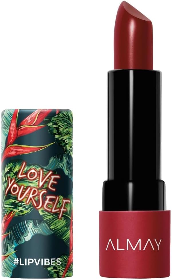 Almay Lip Vibes lipstick front view showing Love Yourself shade packaging.