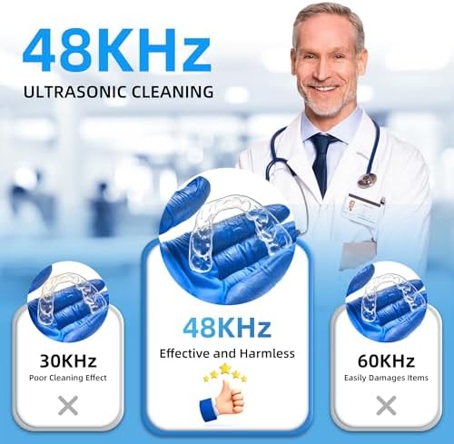 Side profile of 48KHz ultrasonic cleaner for aligners